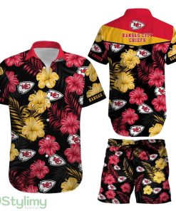 Kansas City Chiefs Nfl Football 3D Printed Hawaiian Shirt Short Summer With Flower Graphic Retro Sunset Hawaii Product Photo 1