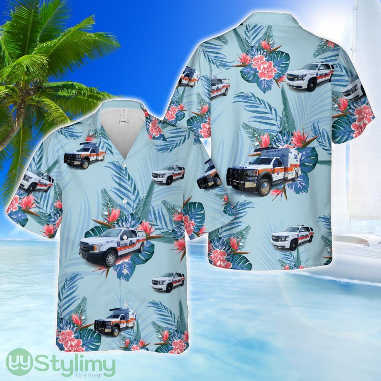 Kenedy, Texas, Karnes County EMS Hawaiian Shirt Flower Pattern Gift 1 Kenedy, Texas, Karnes County EMS Hawaiian Shirt Flower Pattern Gift Product Photo 1