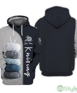 Knitting Personalized Name All Over Printed 3D Hoodie Gift For Knitting Lovers Product Photo 1