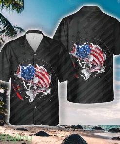 Largemouth bass fish USA Flag Hawaiian Shirt Product Photo 1