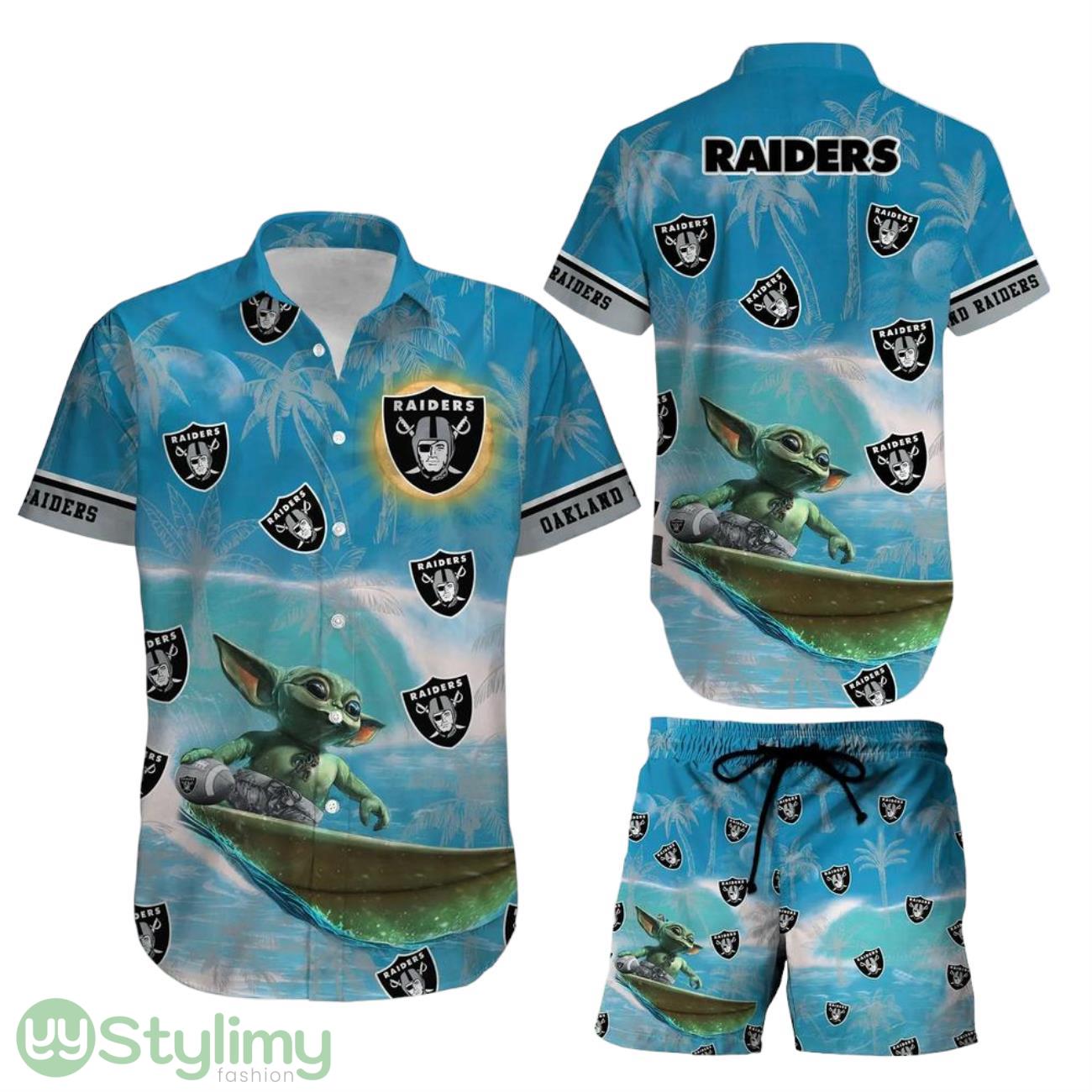 Las Vegas Raiders Footbal NFL Baby Yoda 3D Print Hawaiian Shirt And Shorts Style Summer Gift For Men Women 2 Las Vegas Raiders Footbal NFL Baby Yoda 3D Print Hawaiian Shirt And Shorts Style Summer Gift For Men Women Product Photo 1