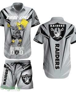 Las Vegas Raiders NFL Aloha 3D Hawaiian Shirt And Short Bart Simpson Summer Perfect Gift For Fans NFL Product Photo 1