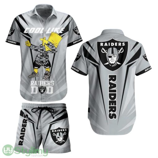 Las Vegas Raiders NFL Aloha 3D Hawaiian Shirt And Short Bart Simpson Summer Perfect Gift For Fans NFL