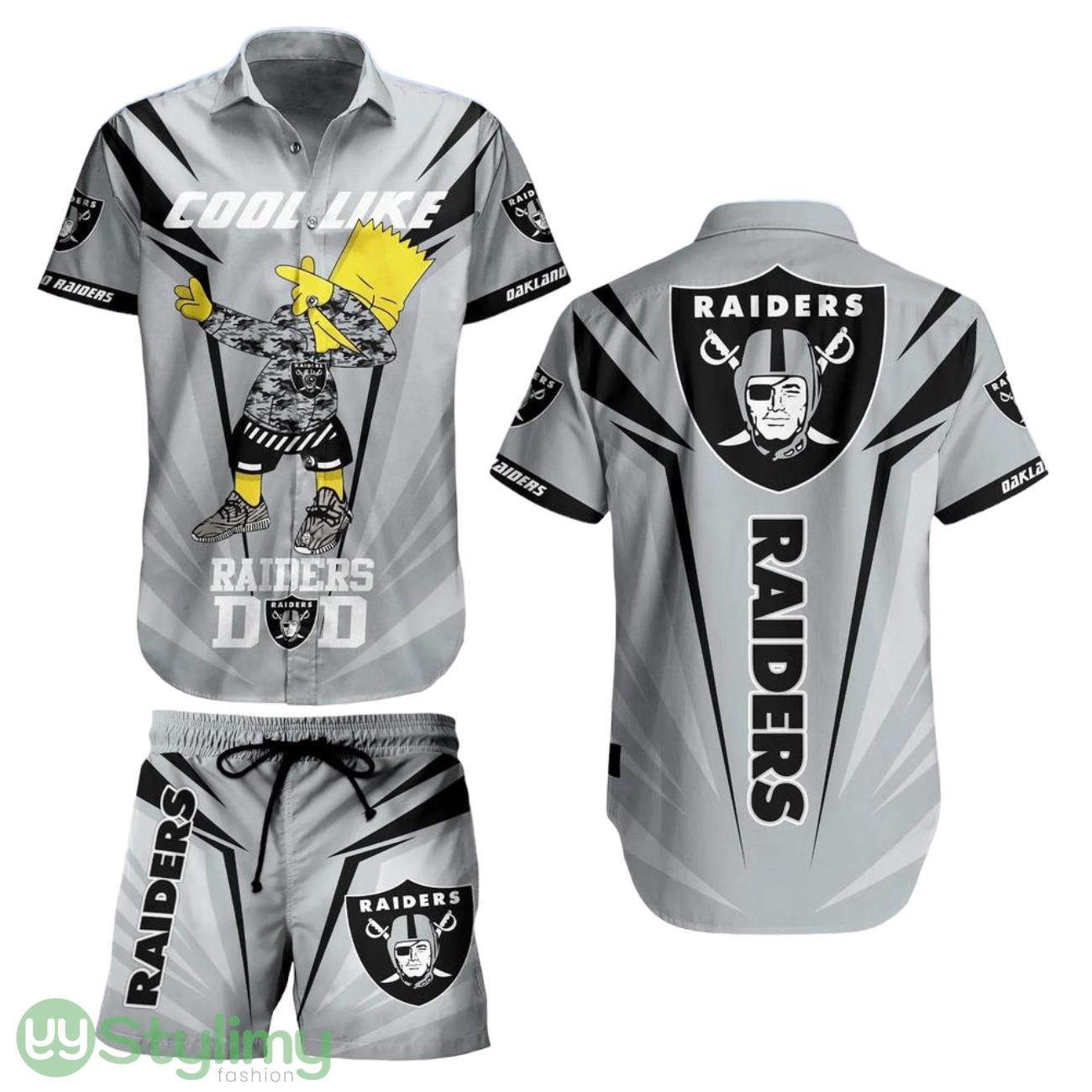 Las Vegas Raiders NFL Aloha 3D Hawaiian Shirt And Short Bart Simpson Summer Perfect Gift For Fans NFL 1 Las Vegas Raiders NFL Aloha 3D Hawaiian Shirt And Short Bart Simpson Summer Perfect Gift For Fans NFL Product Photo 1