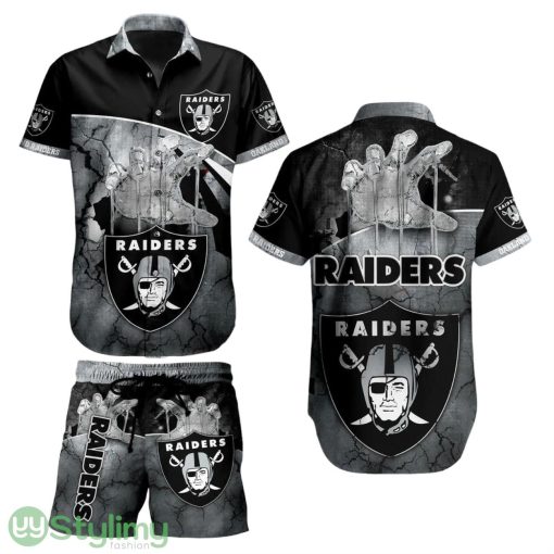 Las Vegas Raiders NFL Aloha 3D Hawaiian Shirt And Short Style Summer