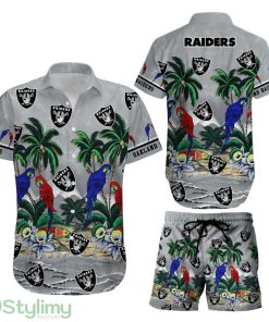 Las Vegas Raiders NFL Football Aloha 3D Hawaiian Shirt And Short Graphic Summer Tropical Pattern New Gift For Men Women Product Photo 1