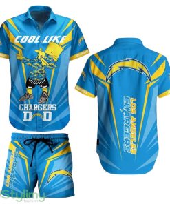 Los Angeles Chargers NFL 3D Print Hawaiian Shirt And Shorts Bart Simpson Summer Perfect Gift For Fans NFL Product Photo 1