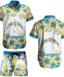 Los Angeles Chargers NFL Aloha 3D Hawaiian Shirt Graphic Flower Tropical Pattern Summer Shirt Style New Gift Best Fans Product Photo 1