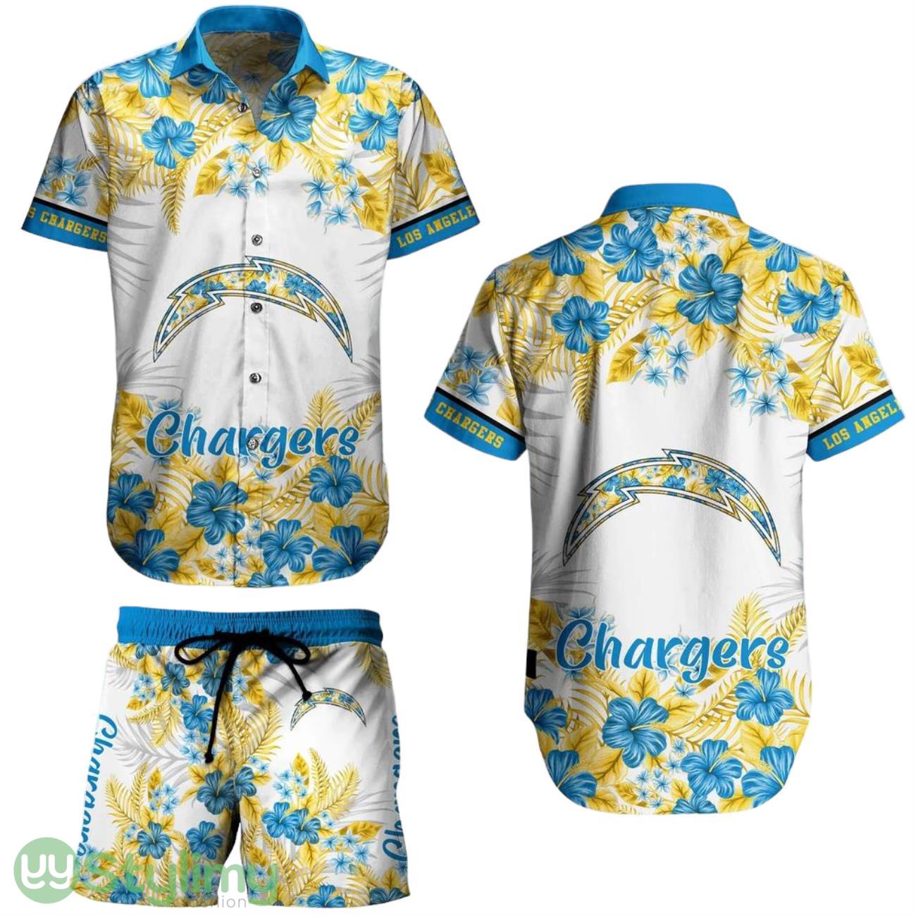 Los Angeles Chargers NFL Aloha 3D Hawaiian Shirt Graphic Flower Tropical Pattern Summer Shirt Style New Gift Best Fans 1 Los Angeles Chargers NFL Aloha 3D Hawaiian Shirt Graphic Flower Tropical Pattern Summer Shirt Style New Gift Best Fans Product Photo 1
