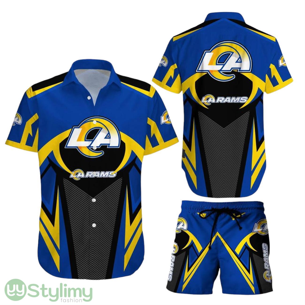 Los Angeles Rams NFL Aloha 3D Hawaiian Shirt And Short Best Gift For Football NFL Fans 1 Los Angeles Rams NFL Aloha 3D Hawaiian Shirt And Short Best Gift For Football NFL Fans Product Photo 1