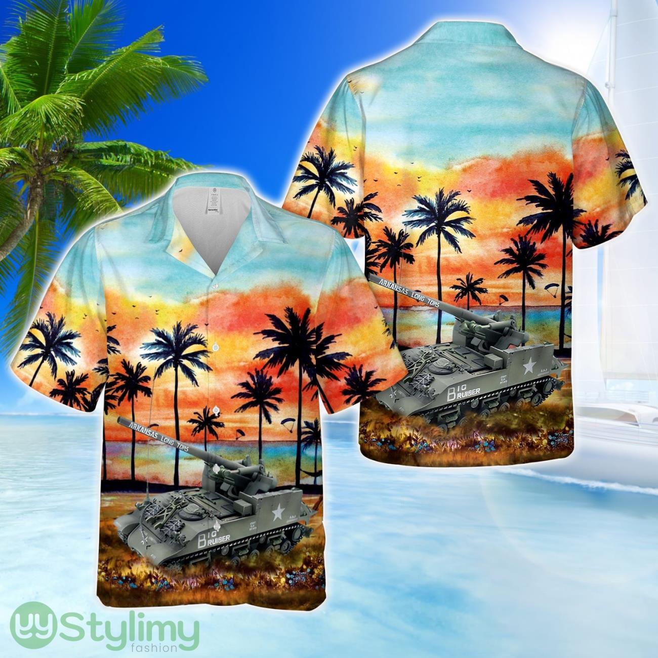 M40-B Battery 937th Field Artillery Battalion US Army Korean War 1953 Tank Hawaiian Shirt 1 M40-B Battery 937th Field Artillery Battalion US Army Korean War 1953 Tank Hawaiian Shirt Product Photo 1