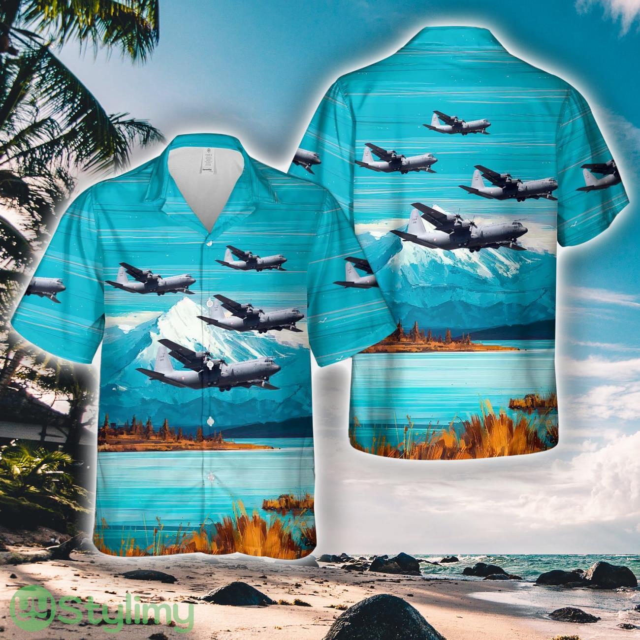 Mexican Air Force Lockheed C-130K-30 Hercules Hawaiian Shirt Blue 2 Mexican Air Force Lockheed C-130K-30 Hercules Hawaiian Shirt Blue Product Photo 1