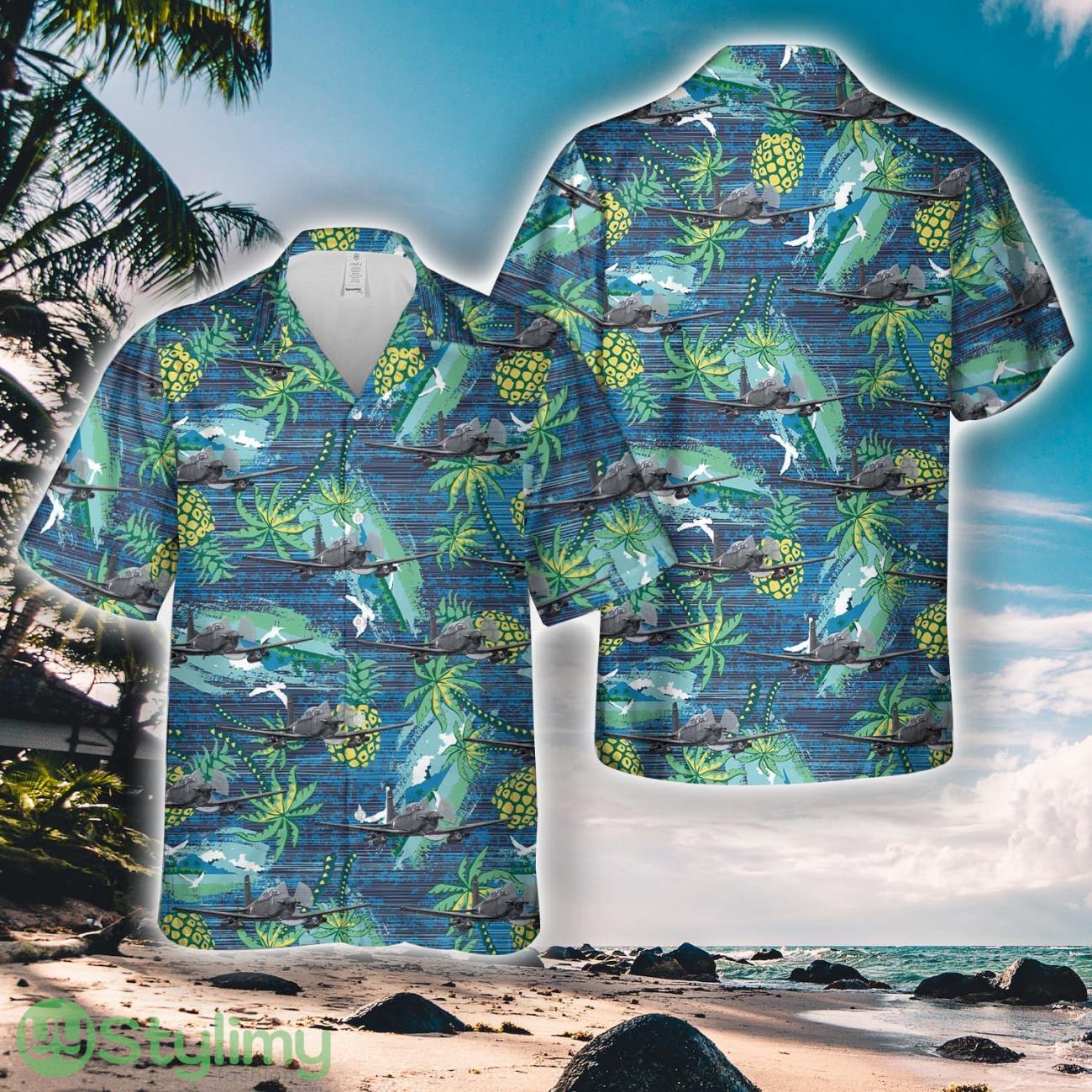 Mexican Air Force Pilatus PC-7 Hawaiian Shirt 1 Mexican Air Force Pilatus PC-7 Hawaiian Shirt Product Photo 1