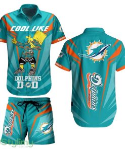 Miami Dolphins NFL Aloha 3D Hawaiian Shirt And Short Bart Simpson Summer Perfect Gift For Fans NFL Product Photo 1