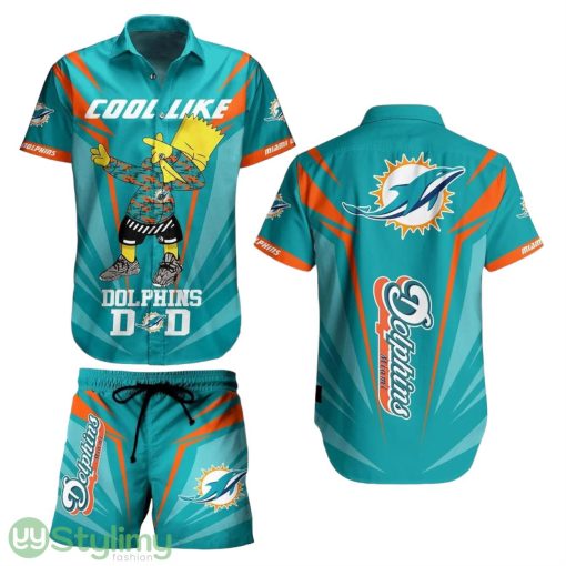 Miami Dolphins NFL Aloha 3D Hawaiian Shirt And Short Bart Simpson Summer Perfect Gift For Fans NFL