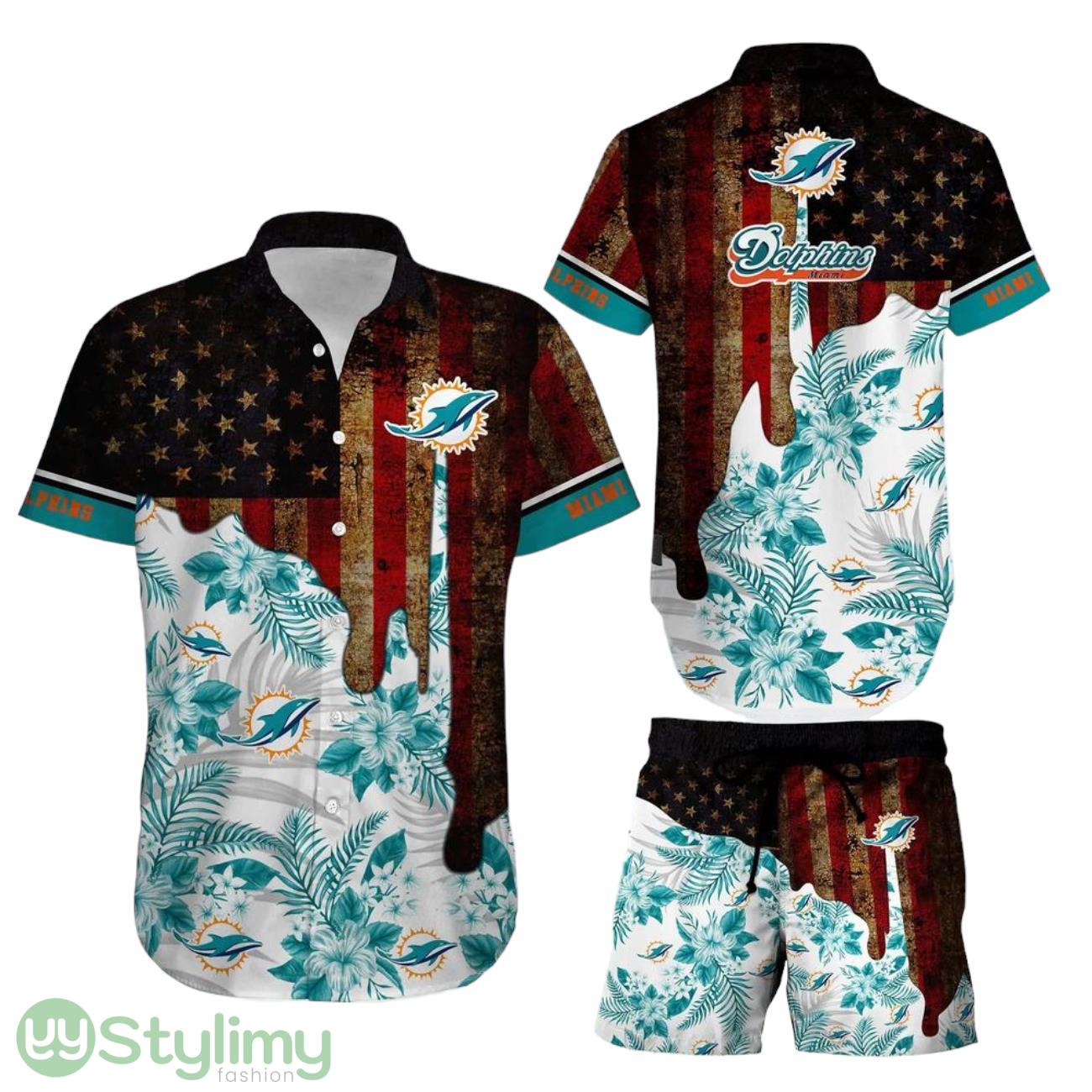 Miami Dolphins NFL Aloha 3D Hawaiian Shirt And Short Summer Vintage US Flag Best Gift For Men Women 1 Miami Dolphins NFL Aloha 3D Hawaiian Shirt And Short Summer Vintage US Flag Best Gift For Men Women Product Photo 1