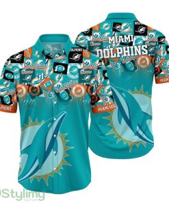 Miami Dolphins NFL Hawaiian Shirt 3D Printed Trends Summer Short Sleeve Button Down Shirt For Sports Fans Product Photo 1