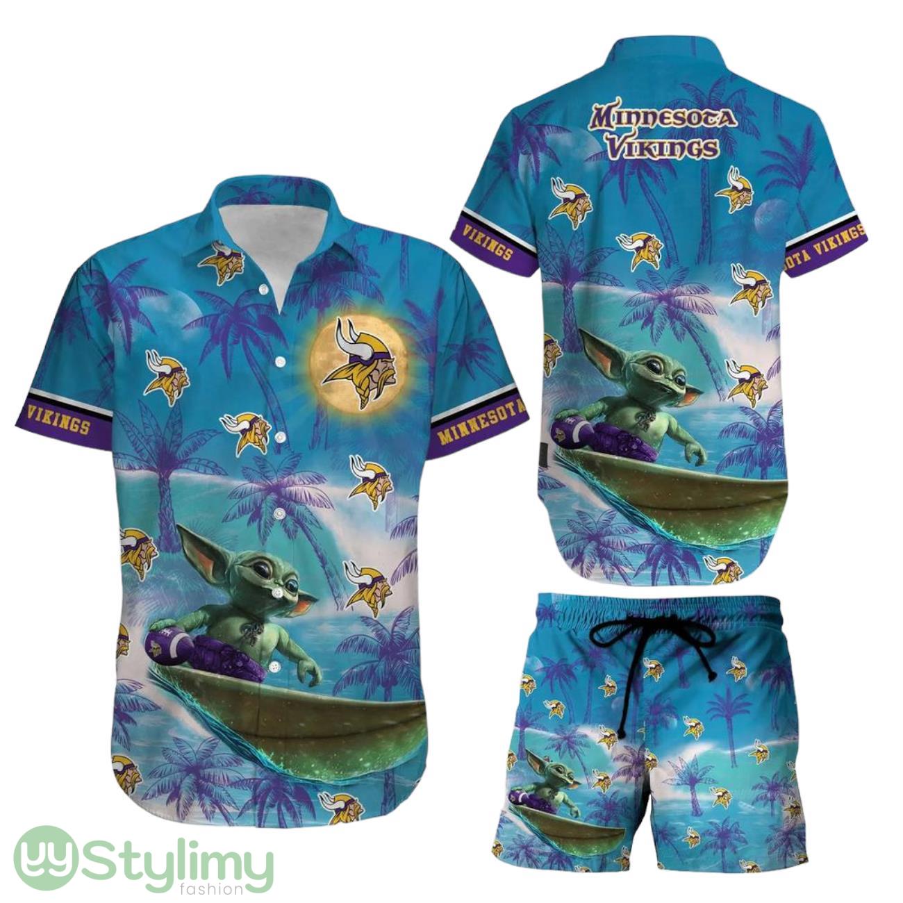 Minnesota Vikings Footbal NFL Baby Yoda Aloha 3D Hawaiian Shirt And Short Style Summer Gift For Men Women 1 Minnesota Vikings Footbal NFL Baby Yoda Aloha 3D Hawaiian Shirt And Short Style Summer Gift For Men Women Product Photo 1