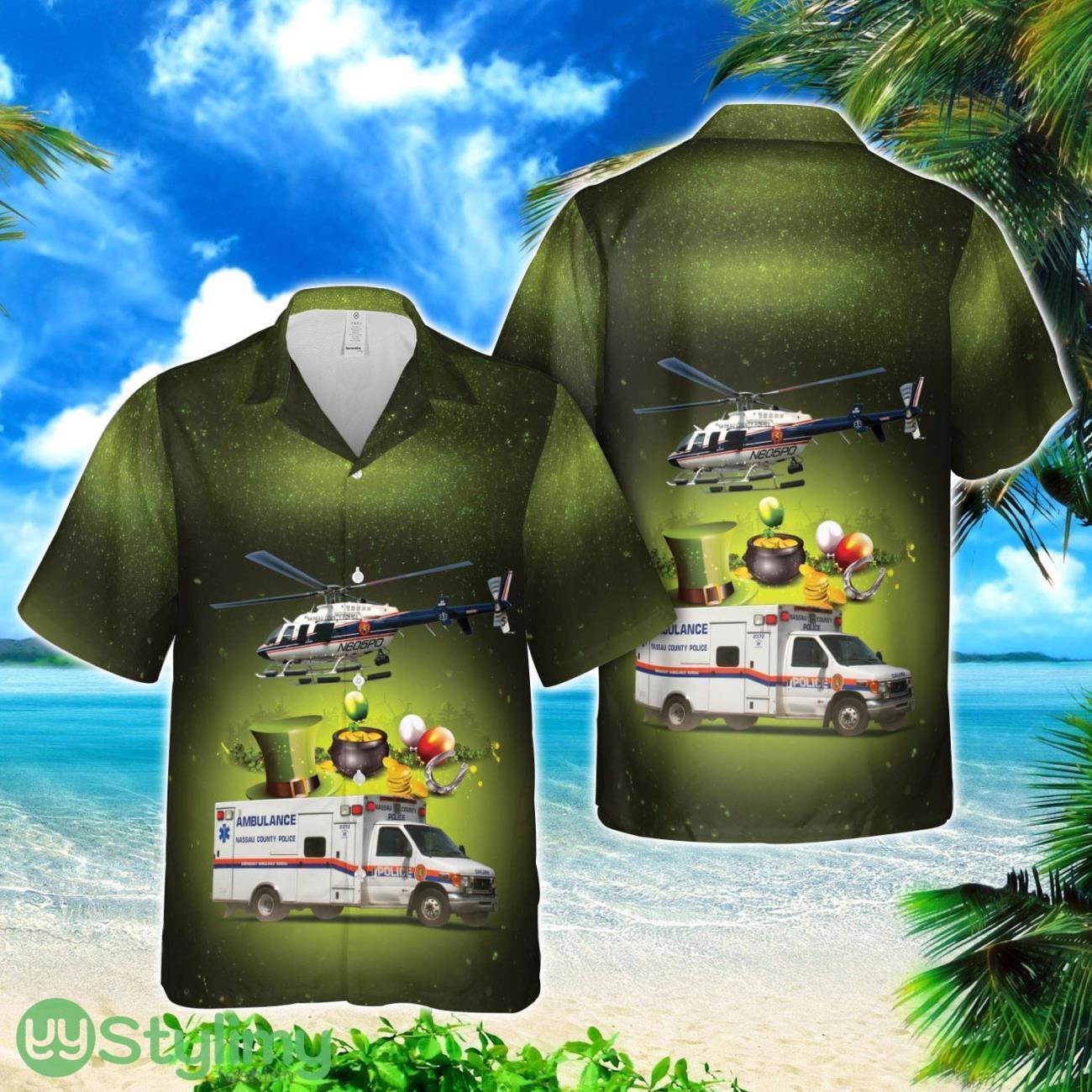Nassau County Police, New York St Patrick's Day Beach Hawaiian Shirt 2 nassau county police new york st patricks day beach hawaiian shirt