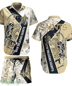 New Orleans Saints NFL Aloha 3D Hawaiian Shirt And Short Sekeleton Design Hot Short Styles For Men Women Product Photo 1