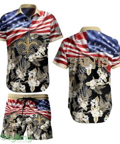 New Orleans Saints NFL Aloha 3D Hawaiian Shirt And Short Summer Tropical Pattern US Flag Best Gift For Sports Enthusiast Product Photo 1