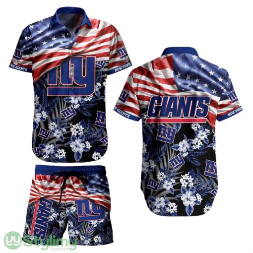 New York Giants NFL Aloha 3D Hawaiian Shirt And Short Summer Tropical Pattern US Flag Best Gift For Sports Enthusiast