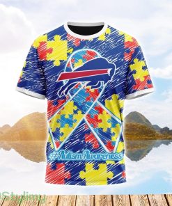 NFL Buffalo Bills All Over Print Autism Awareness 3D T Shirt Product Photo 1