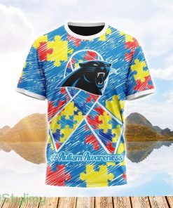 NFL Carolina Panthers All Over Print Autism Awareness 3D T Shirt Product Photo 1