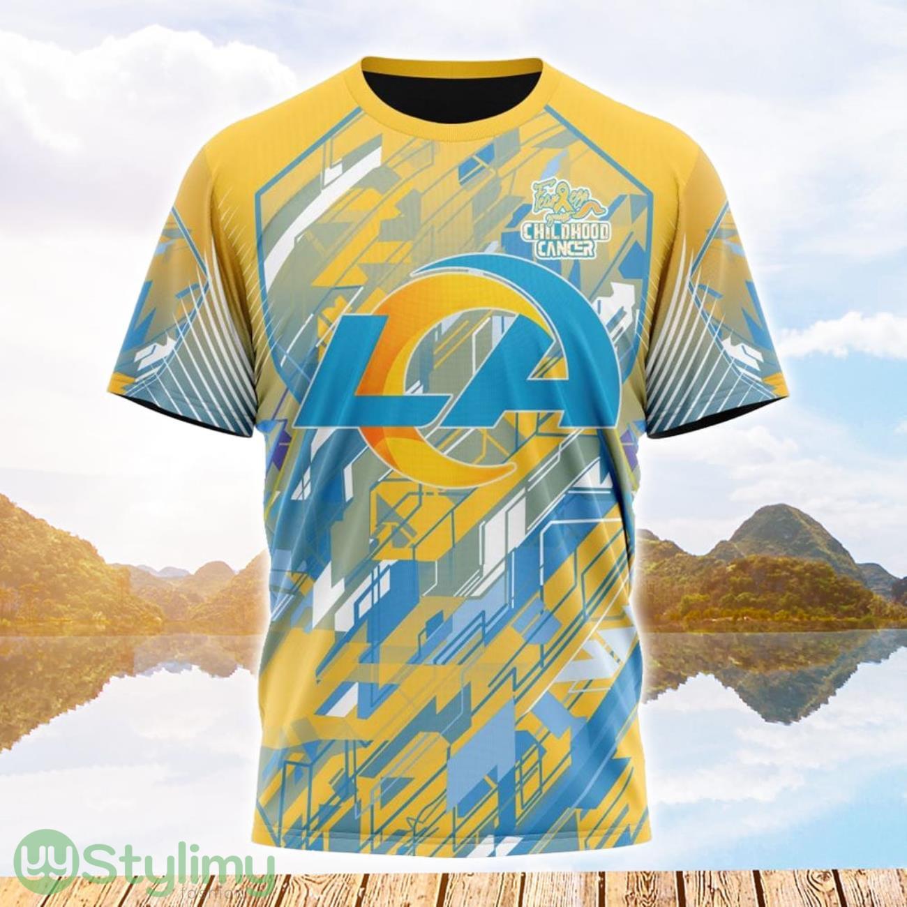 NFL Los Angeles Rams All Over Print Football Fans 3D T Shirts 2 NFL Los Angeles Rams All Over Print Football Fans 3D T Shirts Product Photo 1