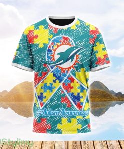 NFL Miami Dolphins All Over Print Autism Awareness 3D T Shirt Product Photo 1
