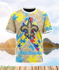 NFL New Orleans Saints All Over Print Autism Awareness 3D T Shirt Product Photo 1