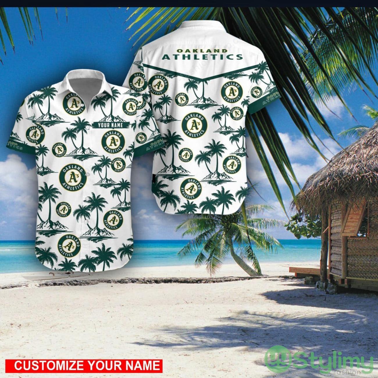 Oakland Athletics Custom Name 3D Hawaii Shirt Coconut Pattern Beach Shirt 2 Oakland Athletics Custom Name 3D Hawaii Shirt Coconut Pattern Beach Shirt Product Photo 1