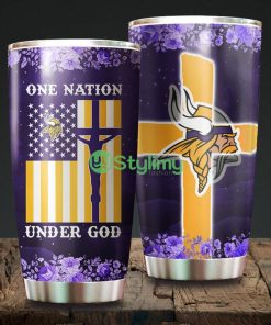 One Nation Under God Minnesota Vikings NFL Beautiful Design Tumbler Product Photo 1