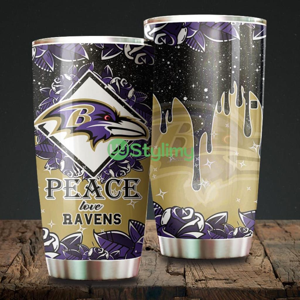 Peace Love Baltimore Ravens NFL Beautiful Design Tumbler 2 Peace Love Baltimore Ravens NFL Beautiful Design Tumbler Product Photo 1