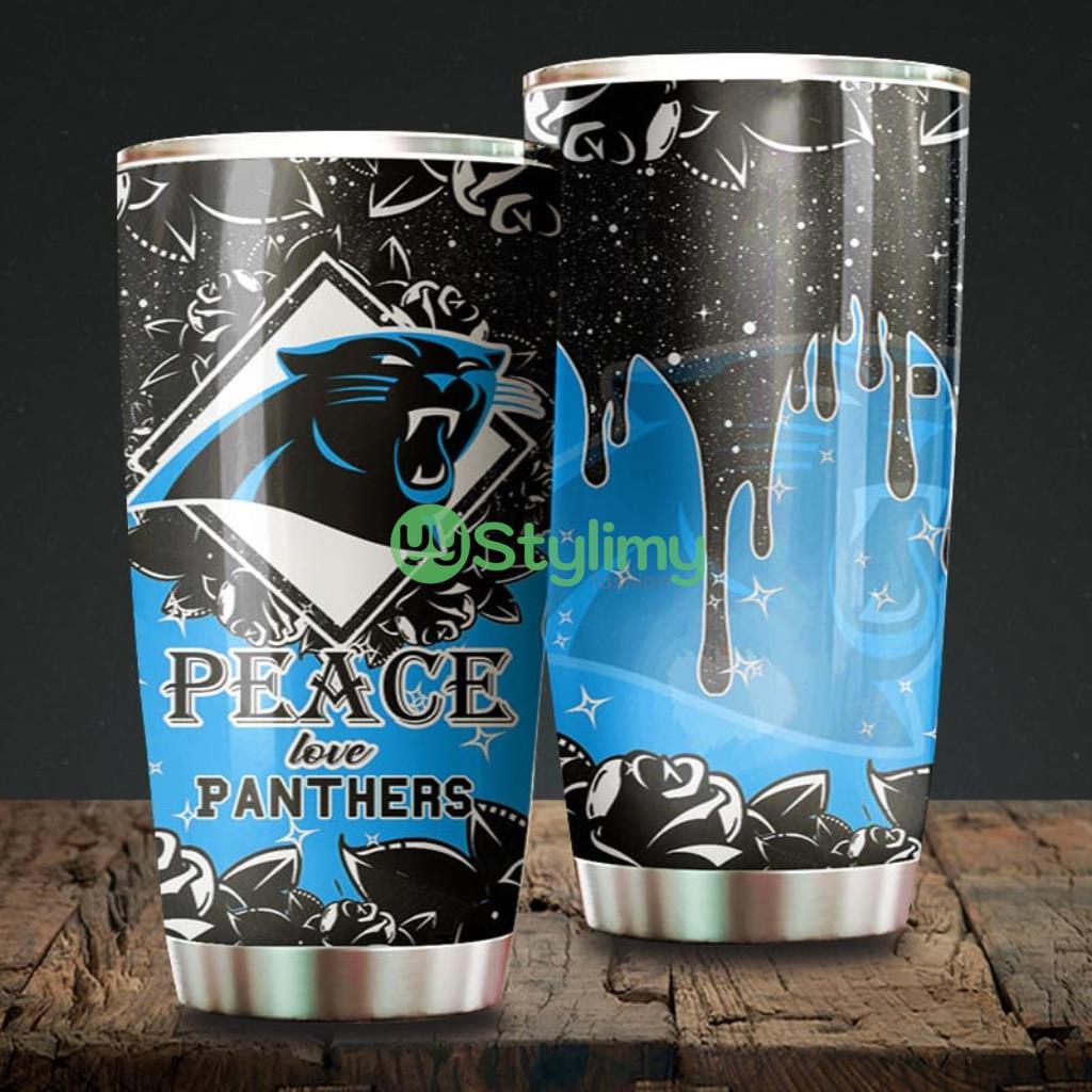 Peace Love Carolina Panthers NFL Beautiful Design Tumbler 2 Peace Love Carolina Panthers NFL Beautiful Design Tumbler Product Photo 1