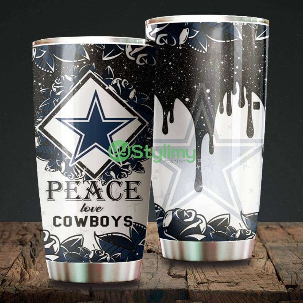 Peace Love Dallas Cowboys NFL Beautiful Design Tumbler 2 Peace Love Dallas Cowboys NFL Beautiful Design Tumbler Product Photo 1