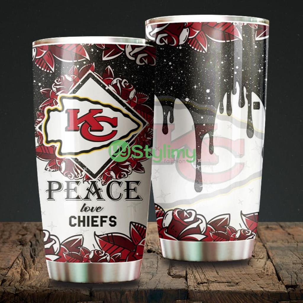 Peace Love Kansas City Chiefs NFL Beautiful Design Tumbler 2 Peace Love Kansas City Chiefs NFL Beautiful Design Tumbler Product Photo 1
