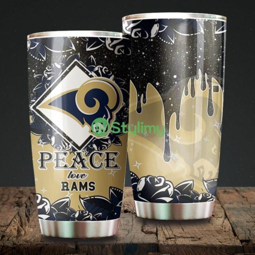 Peace Love Los Angeles Rams NFL Beautiful Design Tumbler