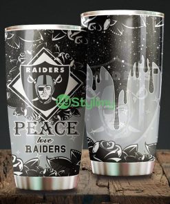 Peace Love Oakland Raiders NFL Beautiful Design Tumbler Product Photo 1