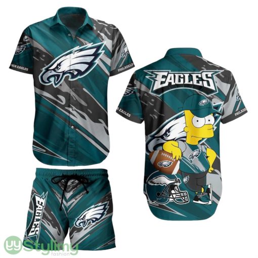Philadelphia Eagles Football NFL Aloha 3D Hawaiian Shirt Bart Simpson Summer Gift For Men Women Fans