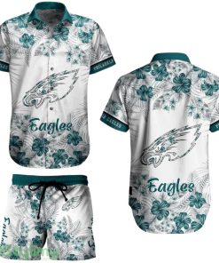 Philadelphia Eagles NFL Aloha 3D Hawaiian Shirt Graphic Flower Tropical Pattern Summer Shirt Style New Gift Best Fans Product Photo 1
