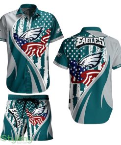 Philadelphia Eagles NFL Aloha 3D Hawaiian Shirt Vintage US Flag Graphic Summer Gift For Men Women Fan NFL Product Photo 1