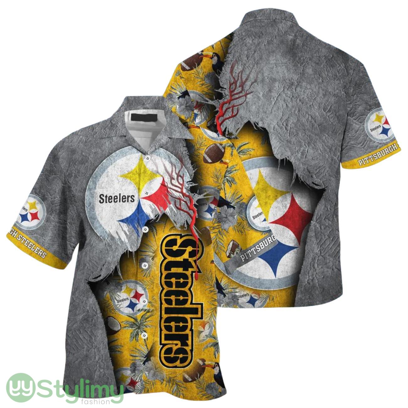 Pittsburgh Steelers NFL 3D Printed Hawaiian Shirt Tropical Print Sumer Gift For Fans 2 Pittsburgh Steelers NFL 3D Printed Hawaiian Shirt Tropical Print Sumer Gift For Fans Product Photo 1