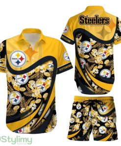 Pittsburgh Steelers NFL Aloha 3D Hawaiian Shirt And Short Tropical Pattern Beach Shirt New Gift For Sports Fans Product Photo 1