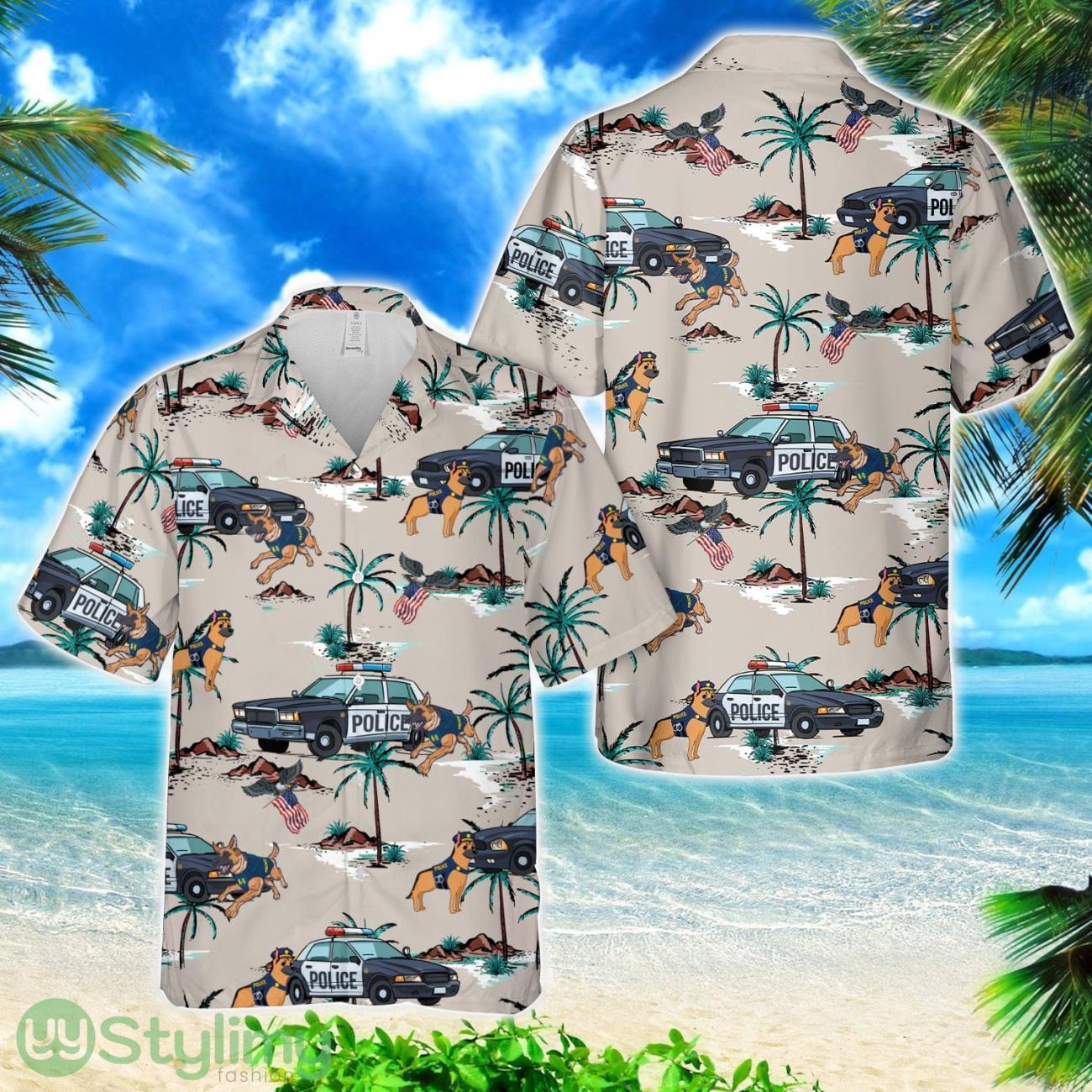 Police Car And Police Dog Hawaiian Shirt 2 Police Car And Police Dog Hawaiian Shirt Product Photo 1