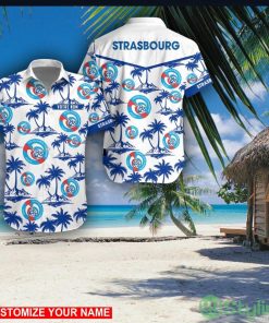 RC Strasbourg Alsace Custom Name 3D Hawaii Shirt Coconut Pattern Beach Shirt Product Photo 1