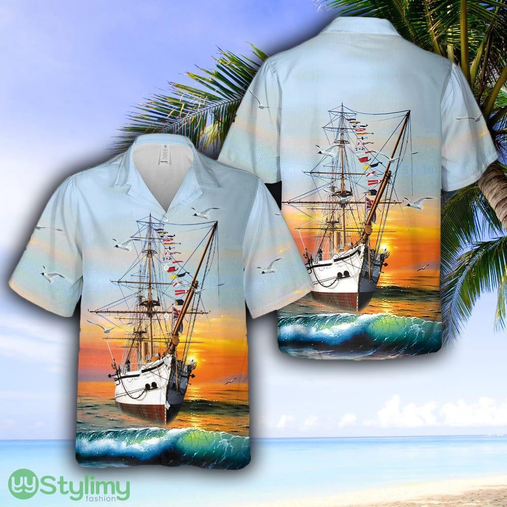 Royal Navy HMS Gannet (1878) Hawaiian Shirt 2 Royal Navy HMS Gannet (1878) Hawaiian Shirt - Royal Navy HMS Gannet (1878) Hawaiian Shirt