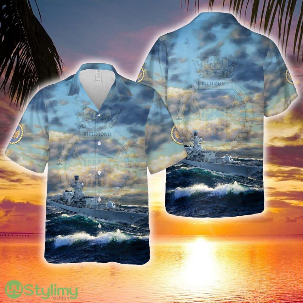 Royal Navy HMS Richmond (F239) Type 23 frigate Hawaiian Shirt 2 Royal Navy HMS Richmond (F239) Type 23 frigate Hawaiian Shirt - Royal Navy HMS Richmond (F239) Type 23 frigate Hawaiian Shirt