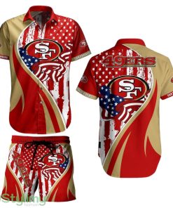 San Francisco 49ers NFL Aloha 3D Hawaiian Shirt Vintage US Flag Graphic Summer Gift For Men Women Fan NFL Product Photo 1