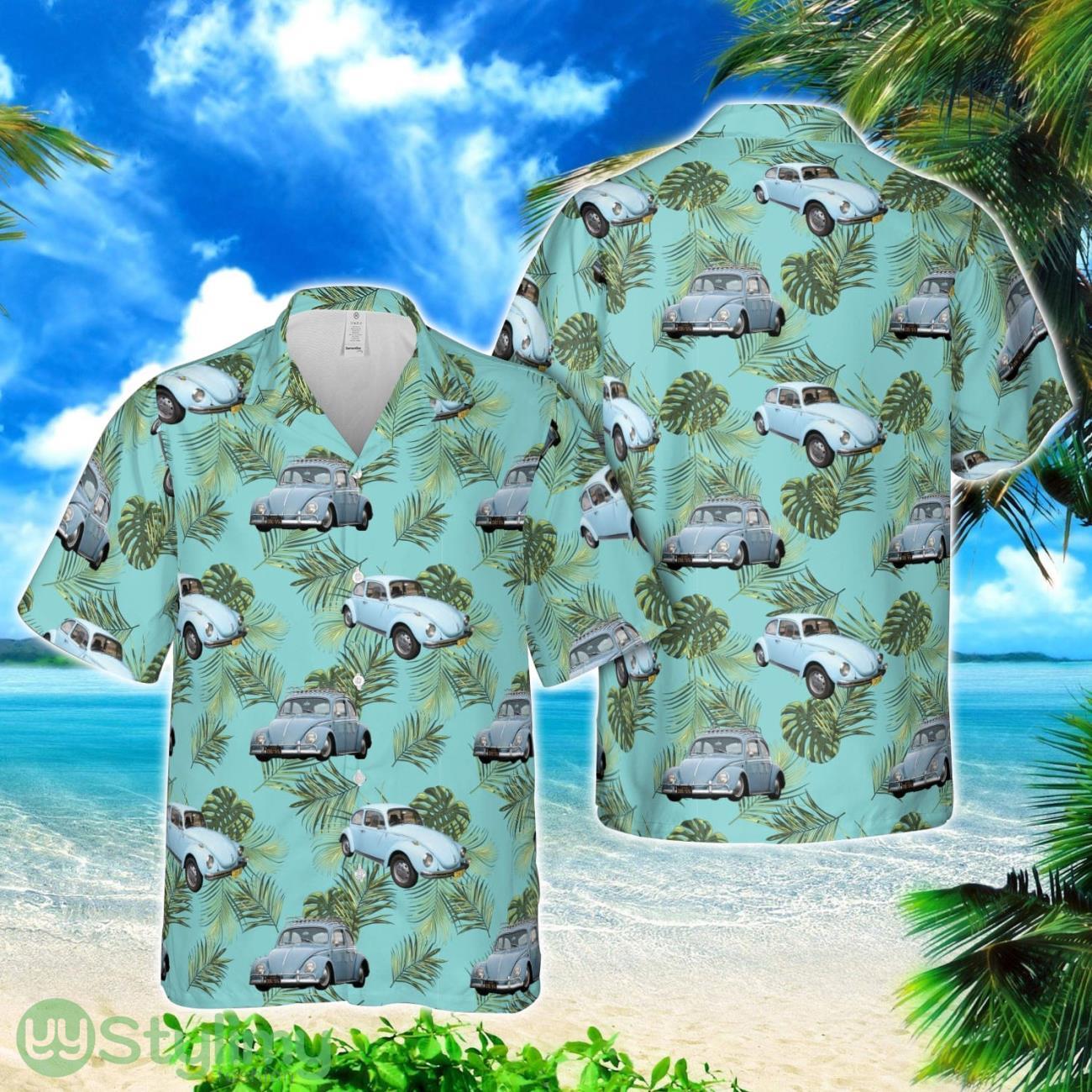 Sky Blue VW Beetle Type 1 Hawaiian Shirt 2 Sky Blue VW Beetle Type 1 Hawaiian Shirt Product Photo 1